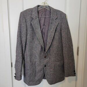 Yves Saint Laurent Men 42 Suit Jacket YSL Blazer Coat Gray Wool France Vintage
